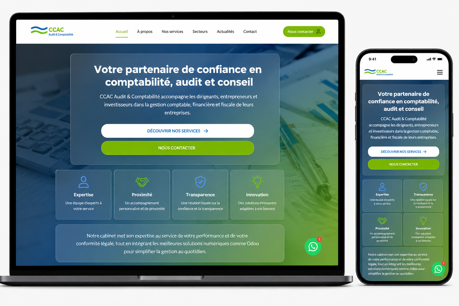 Capture du site professionnel CCAC Audit et Comptabilite